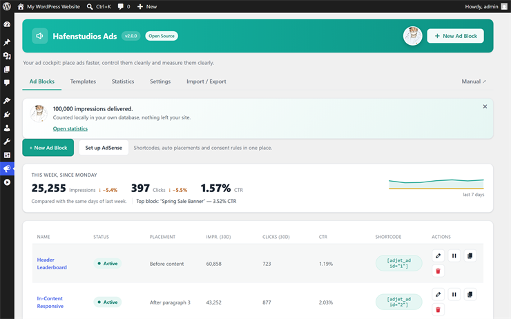 Ad blocks overview