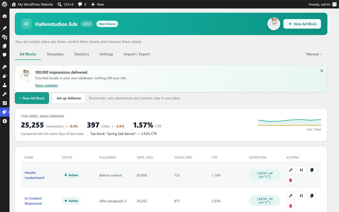 Ad blocks overview